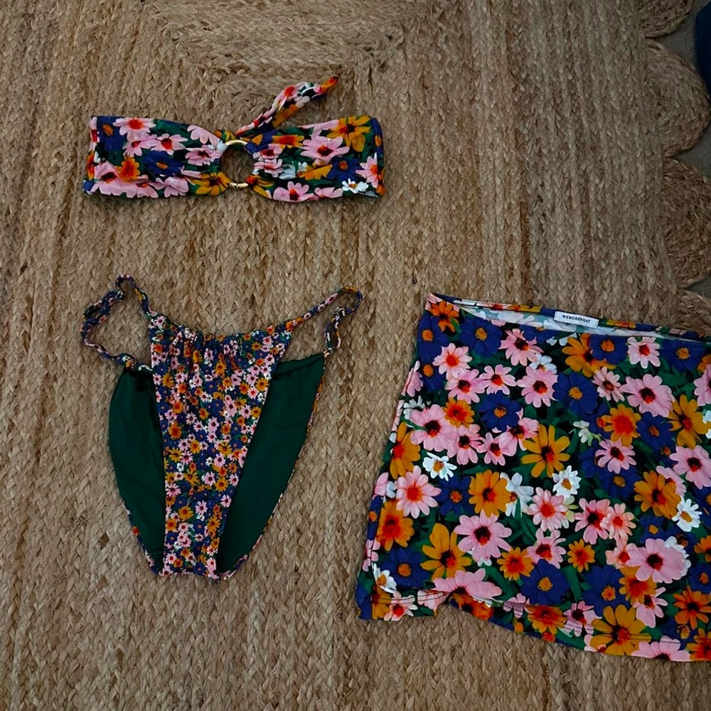 WeWoreWhat 3 piece floral swim set